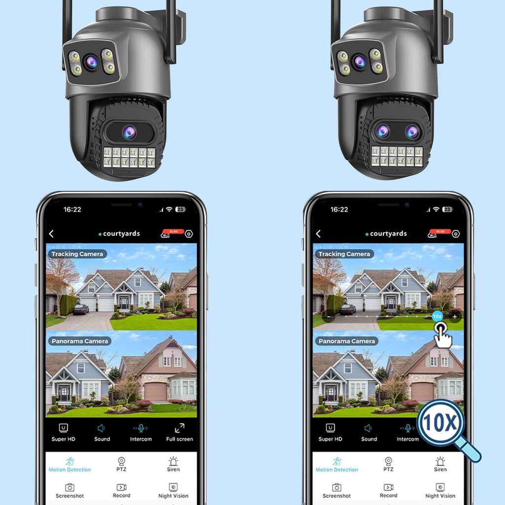 BESDER 15MP Wifi Camera PTZ Outdoor Dual Screen 10X Digital Zoom Human Detection 10MP Security IP Camera Surveillance O-Kam Pro