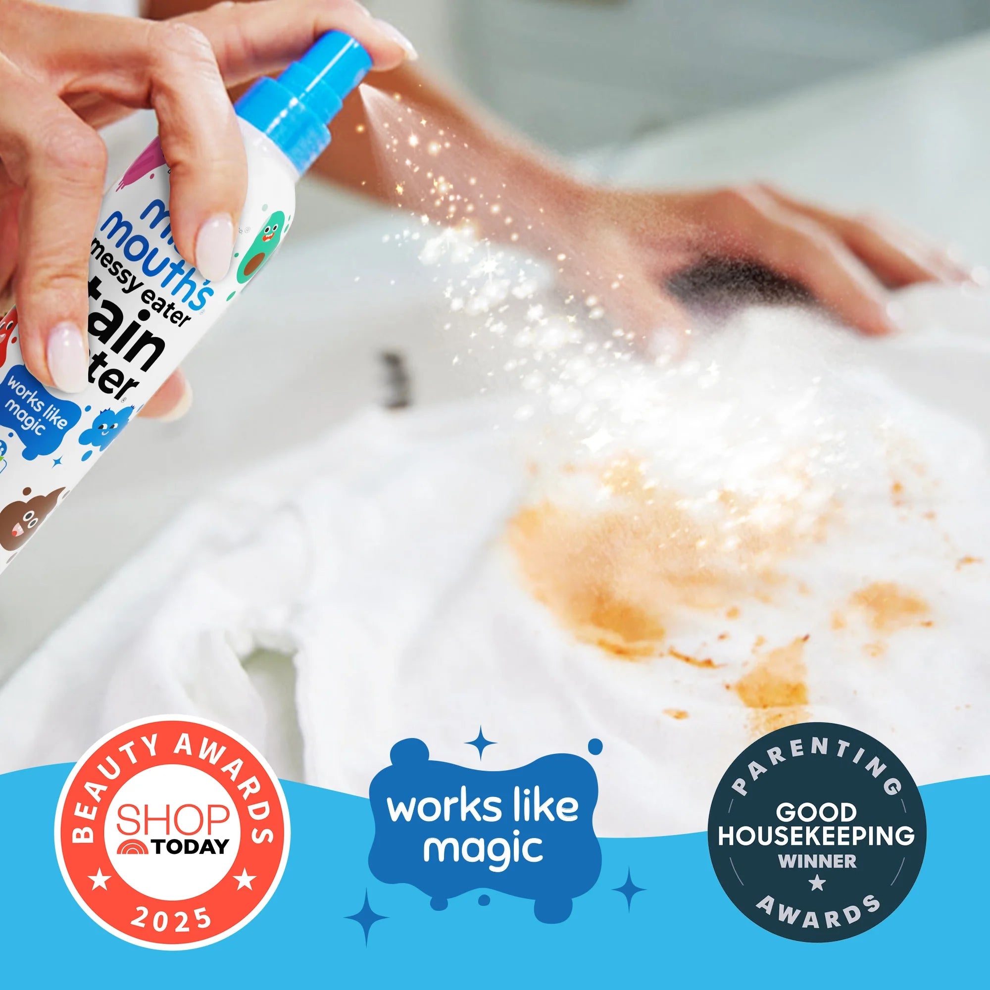 Miss Mouth'S Messy Eater Stain Treater Spray for Baby & Kids, 4 Fl Oz, Newborn & Baby Essentials, Stain Remover for Food, Grease, & More, Gentle on Laundry