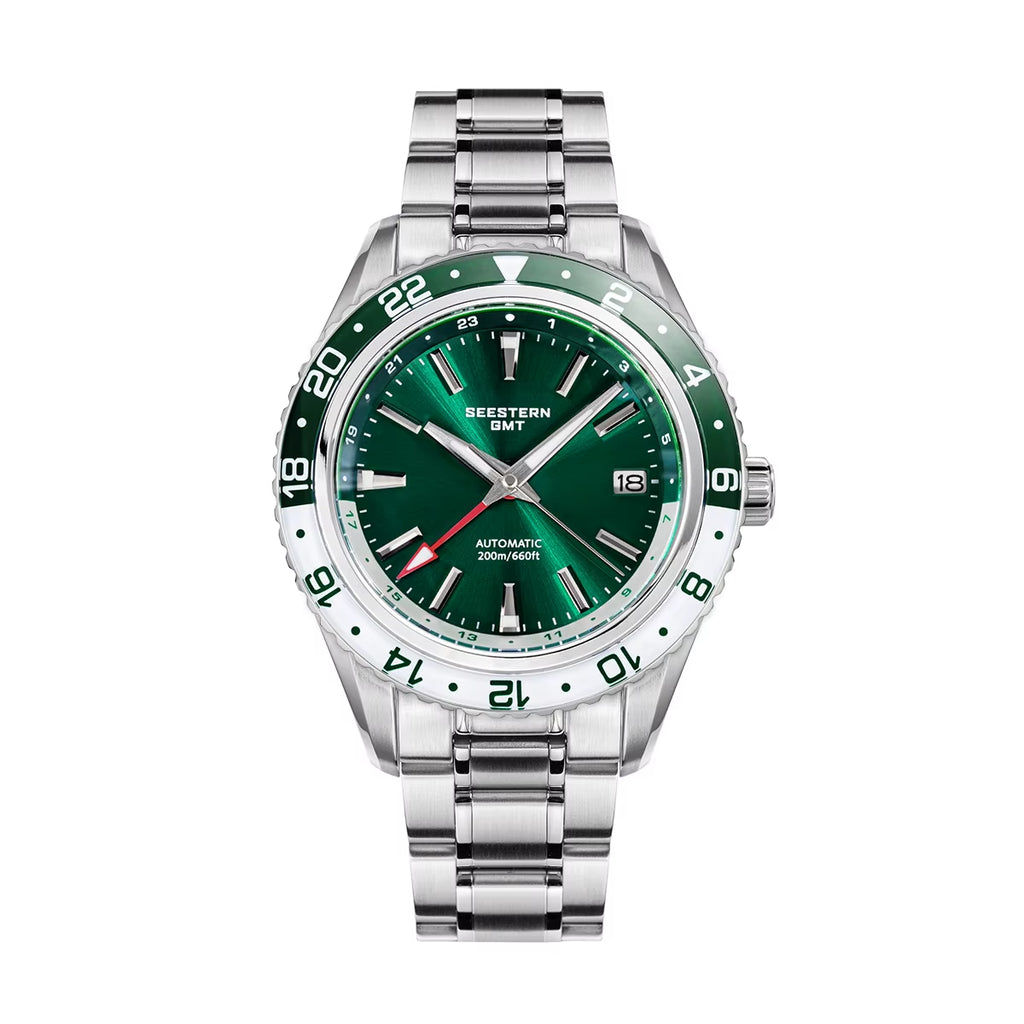SEESTERN Men of Watch Office GMT Automatic NH34 Movement Sapphire Glass Bezel 20Bar Waterproof Diver Mechanical Wristwatch S456