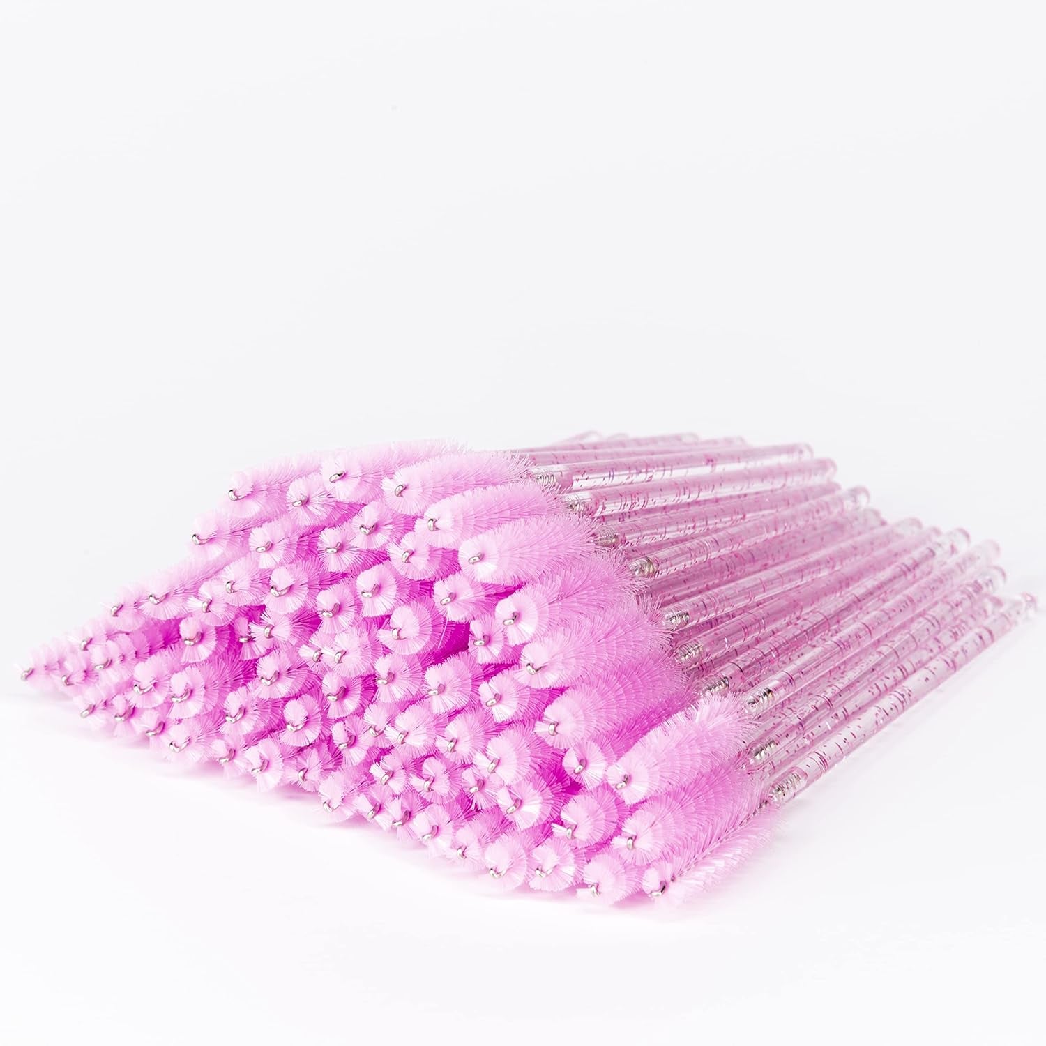 I-Laesh 100 Pcs Crystal Blue Eyelash Brush Set - Sparkling Mascara Wands & Professional Eyebrow Spoolies for Flawless Makeup Application