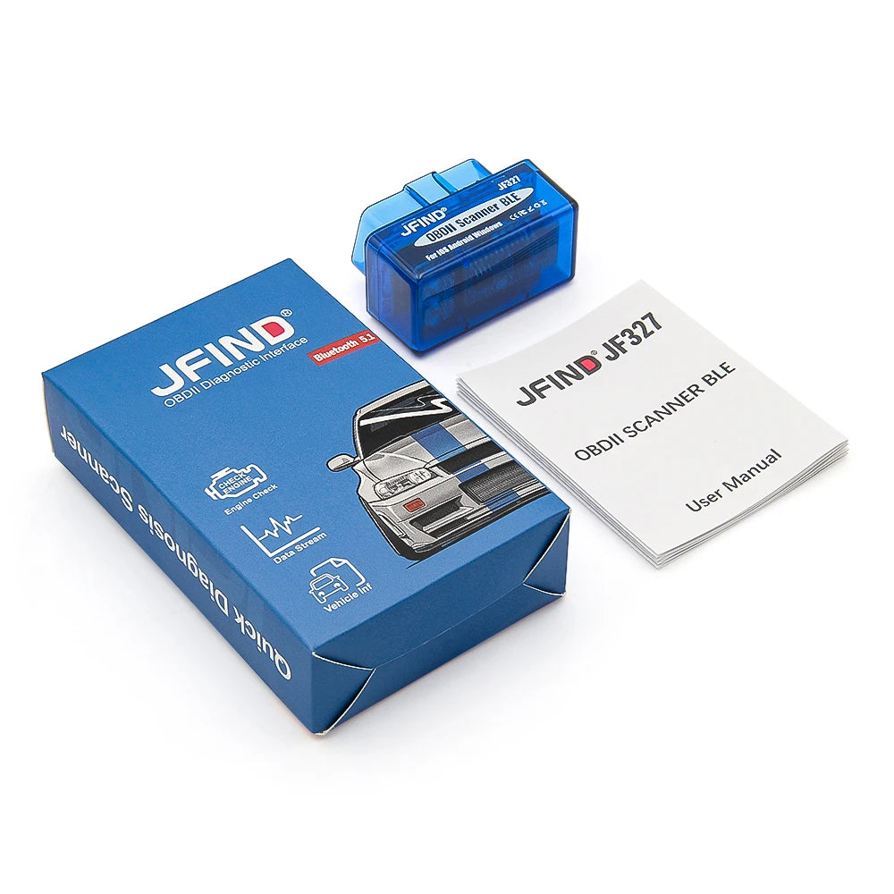 JFIND JF327 BLE ELM327 OBD 2 OBD2 Car Diagnostic Tools PIC18F25K80 Bluetooth 5.1 for Android/Ios Car Scanner PK Vgate KONNWEI