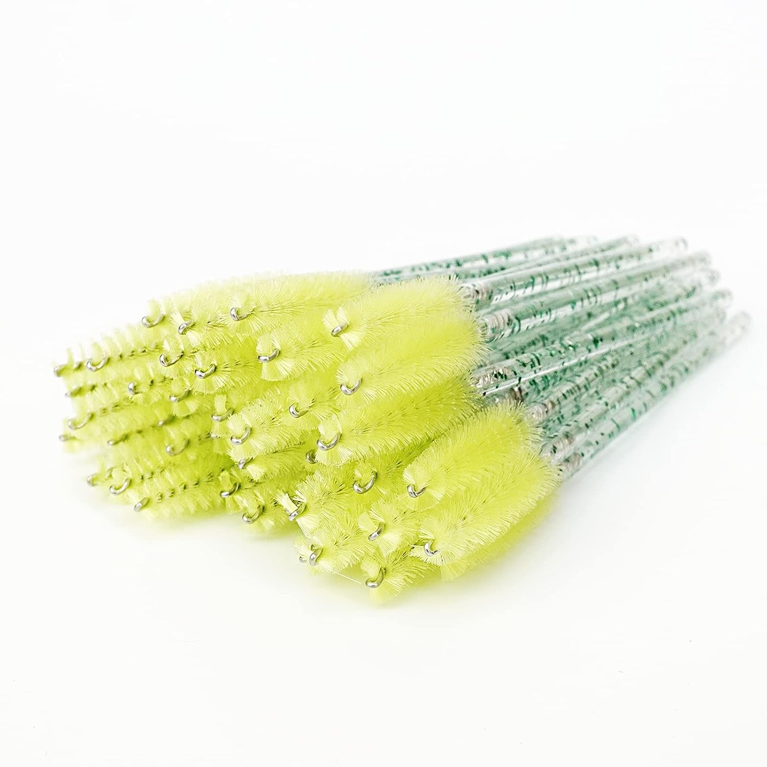 I-Laesh 100 Pcs Crystal Blue Eyelash Brush Set - Sparkling Mascara Wands & Professional Eyebrow Spoolies for Flawless Makeup Application