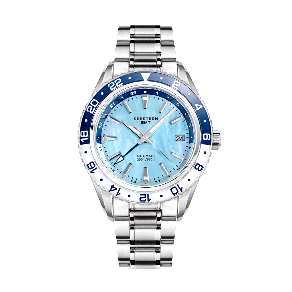 SEESTERN Men of Watch Office GMT Automatic NH34 Movement Sapphire Glass Bezel 20Bar Waterproof Diver Mechanical Wristwatch S456