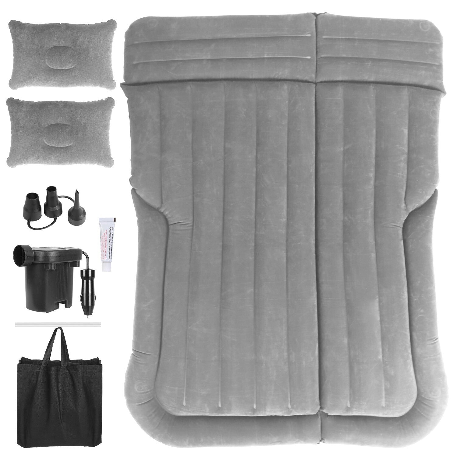 Inflatable Travel Car Mattress with Air Bed for Back Seat Comfort, Includes Two Pillows and Pump