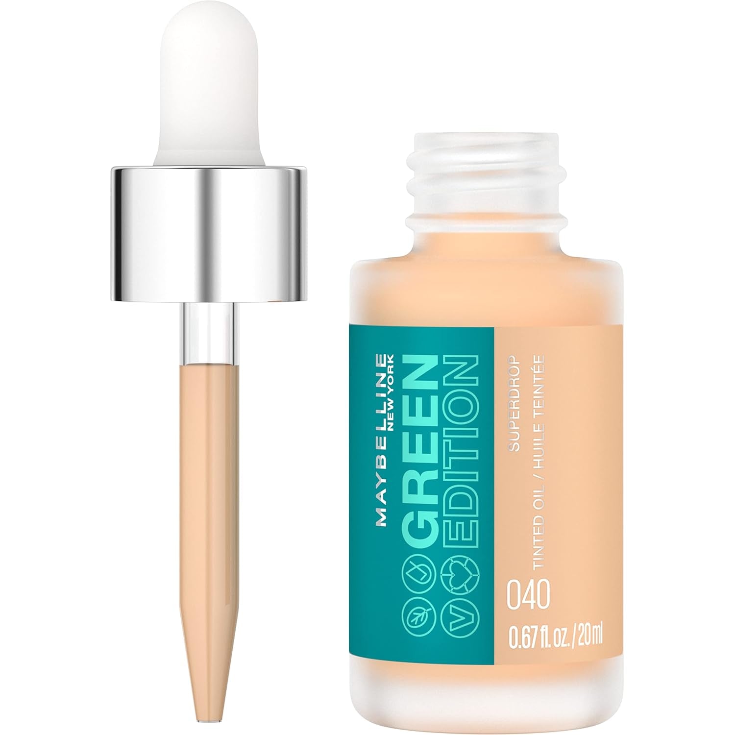 Maybelline Green Edition Superdrop Tinted Oil Foundation - Adjustable Natural Coverage with Jojoba & Marula Oil, 35ml
