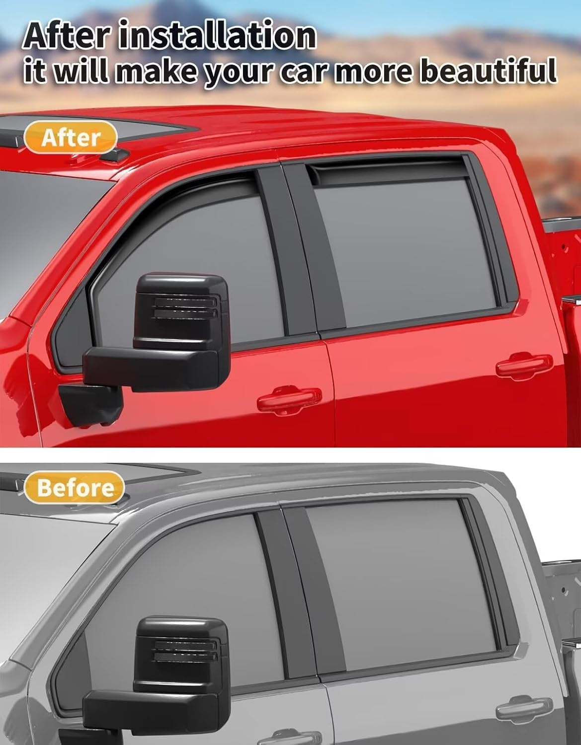In-Channel Rain Guards for Chevy Silverado/GMC Sierra 2500HD 35