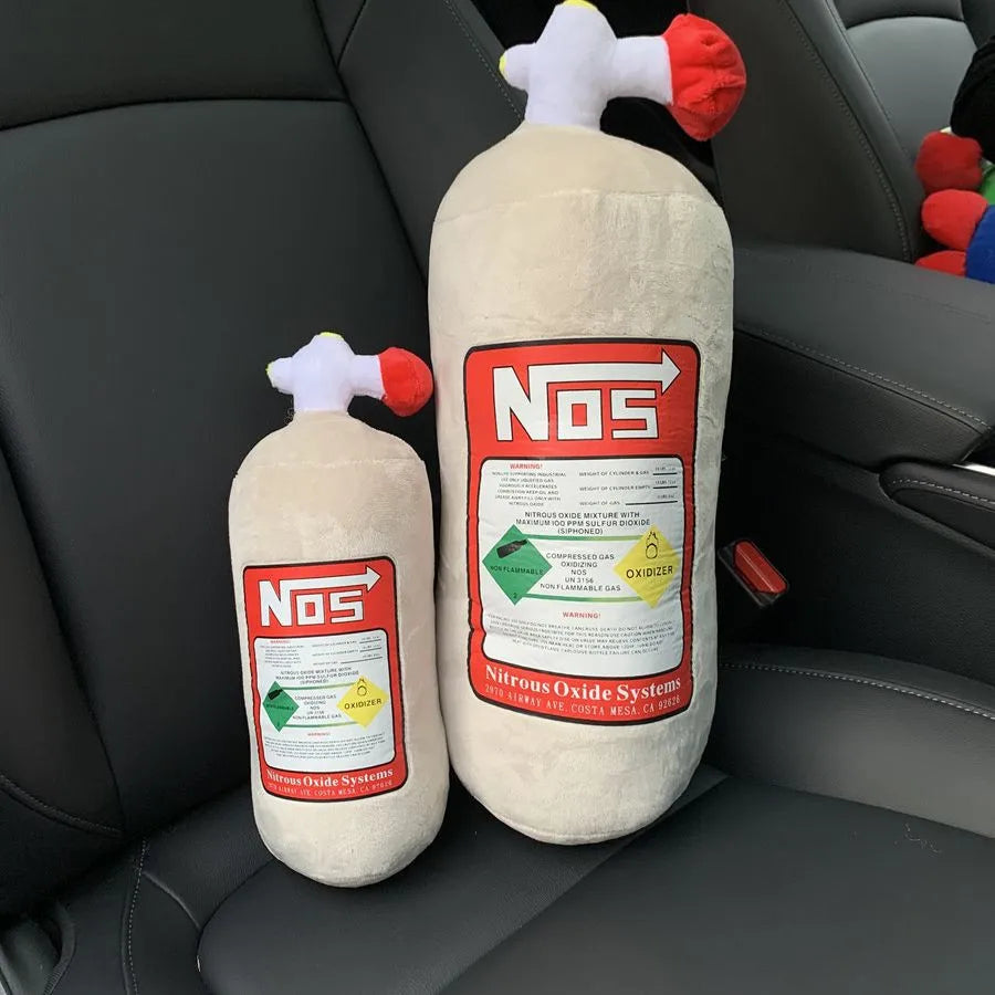 Car Seat Neck Pillow and Waist Cushion - Creative Plush Headrest in Nitrogen Cylinder Shape, Premium Car Accessories
