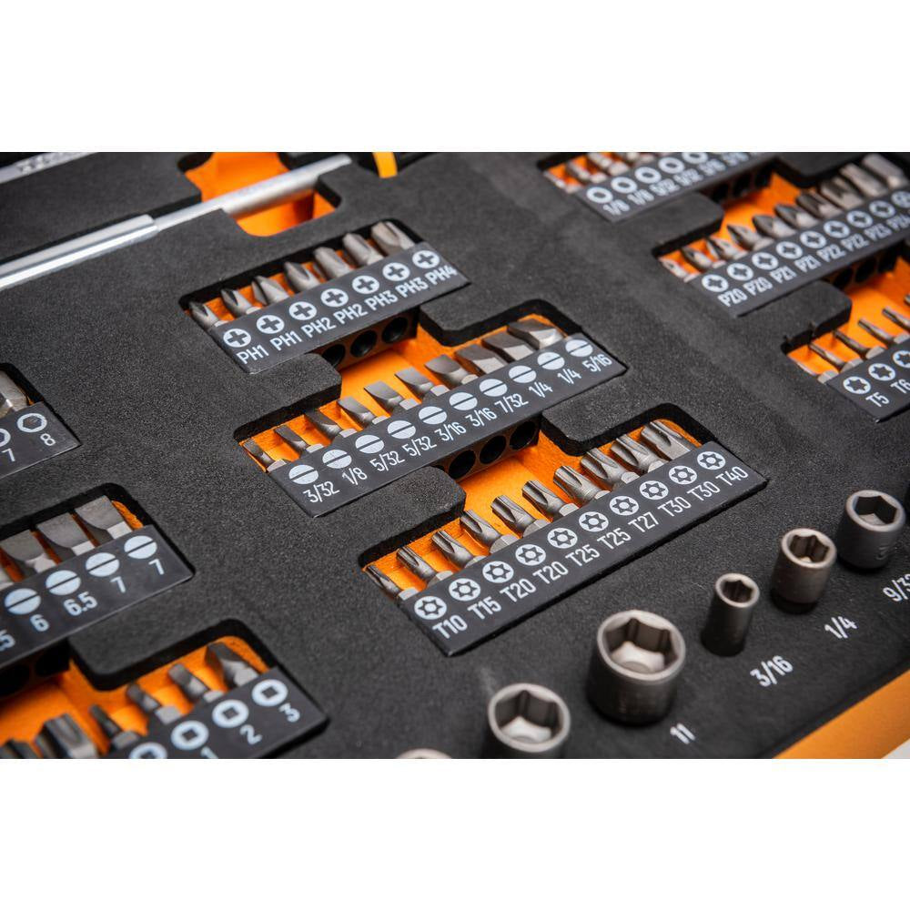 1/4 In. Drive Micro Bits Mechanics Tool Set in Foam Storage Tray (105-Piece)