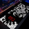 Epic Chinese Dragon XXL Gaming Mousepad - Large Locking Edge Rubber Desk Mat for Gamers and Office Use