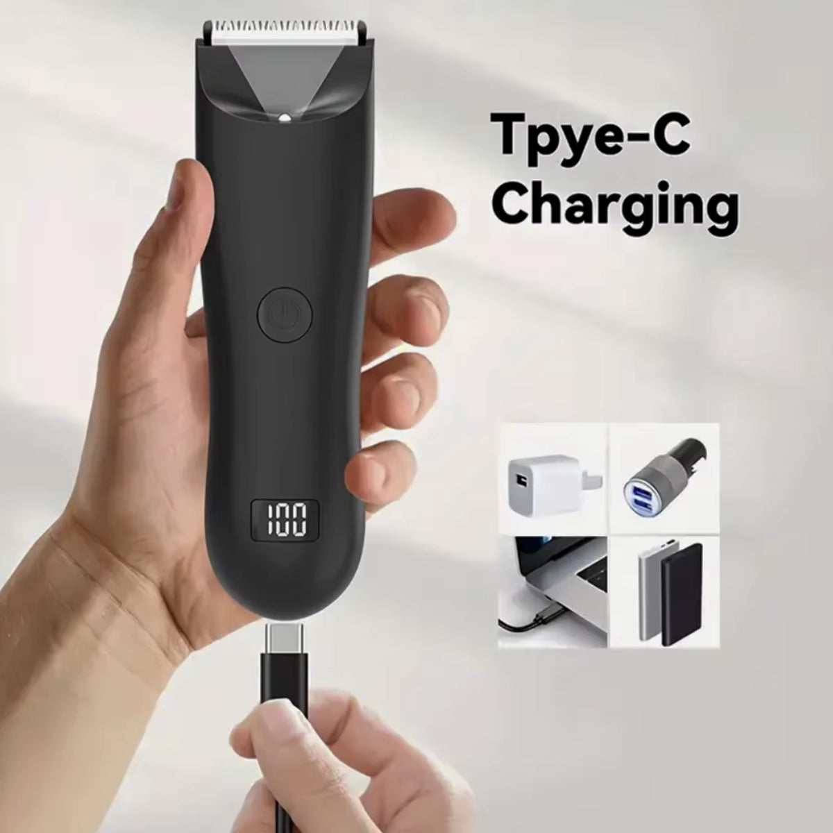 Trimmer Beard for Man Shaver Razor Beard Shaper Armpit Chest Hair Trimmers Profession Barber LED Display Re-Battery Hair Removal