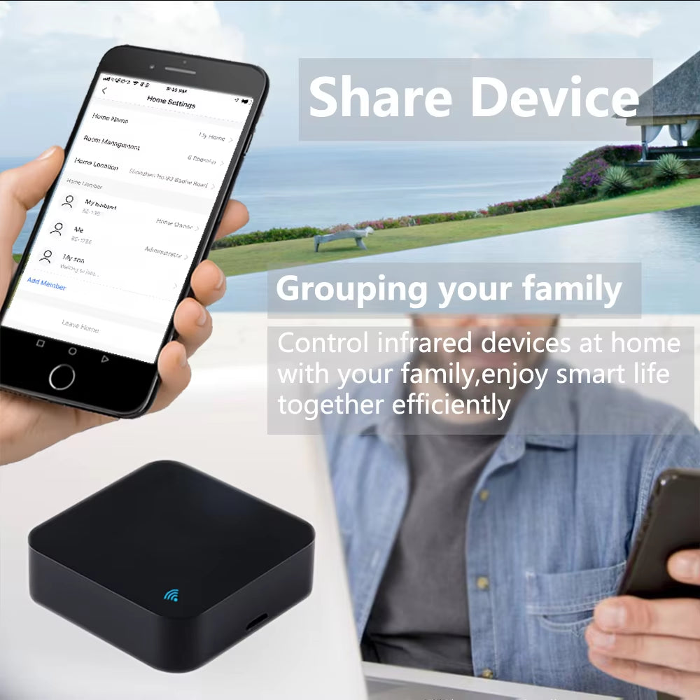 Tuya Smart IR Remote Control - Effortless Smart Home Automation for TV, DVD, AUD, AC - Compatible with Alexa & Google Home