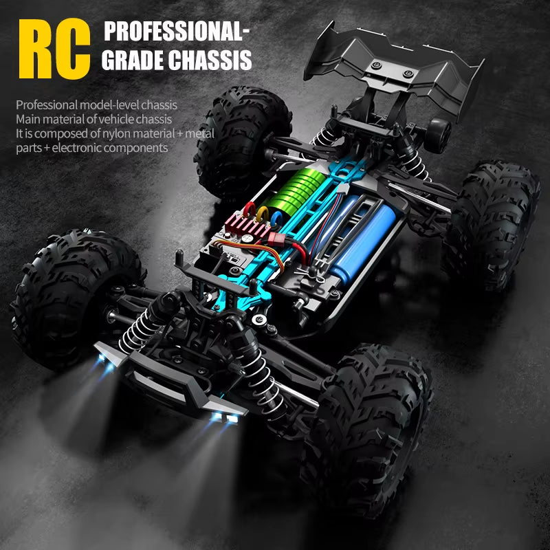 ZWN 1:16 High-Speed 4WD RC Monster Truck - 70KM/H Drift Car with LED Remote Control for Kids - Perfect Rival to Wltoys 144001