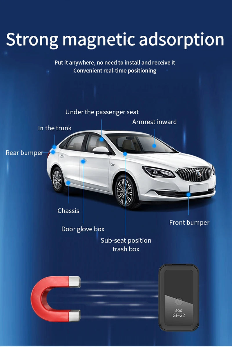 GF22 Car GPS Tracker Vehicle GPS Locator Magnetic Automatic Alarm Motorcycle Car Mini GPS Trackers Anti-Lost Device Locator