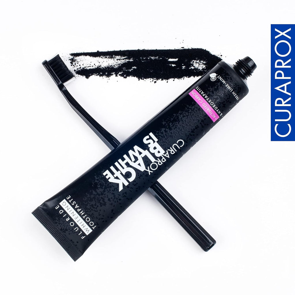 Curaprox Toothbrush Duo – for Adults | Stylish Black Toothbrushes with Ultra-Soft Filaments | Whitening-Friendly | Black | 2-Pack