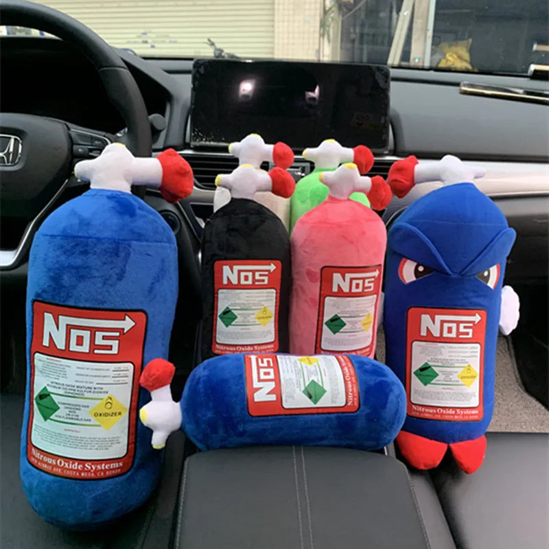 Car Seat Neck Pillow and Waist Cushion - Creative Plush Headrest in Nitrogen Cylinder Shape, Premium Car Accessories