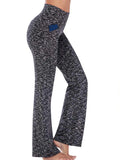 Womens Bootcut Yoga Pants with Pockets Flare Workout Legging High Waist Lightweight Bottoms Activewear Gray 3XL