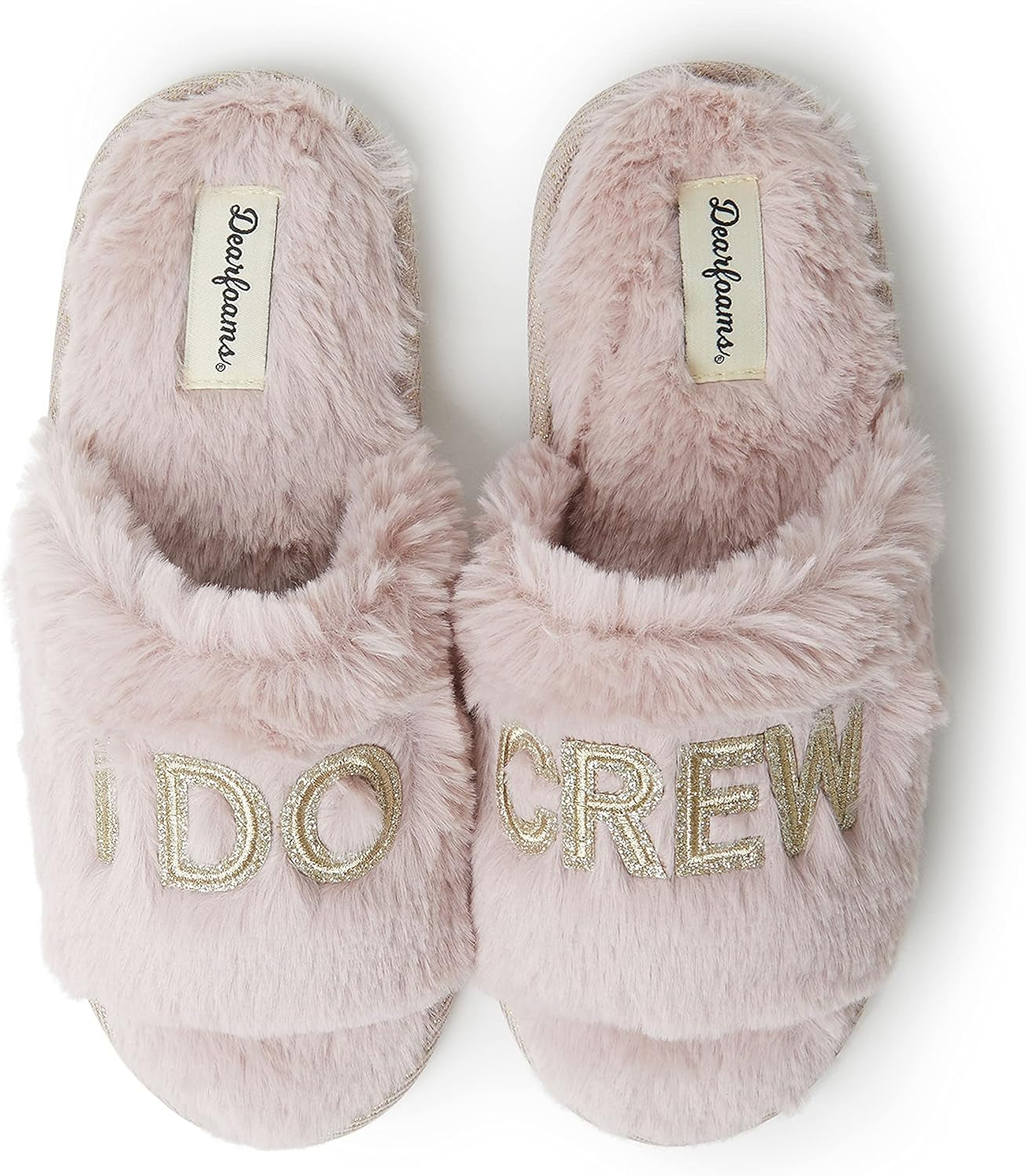 Dearfoams Women'S Giftable I Do & I Do Crew Bride Slippers for Weddings and Bachelorette Party