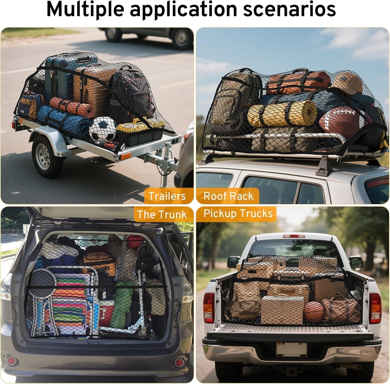 Cargo Net for Ford F150, F250, F350 Super Duty Pickup Truck Bed (2000-2025)