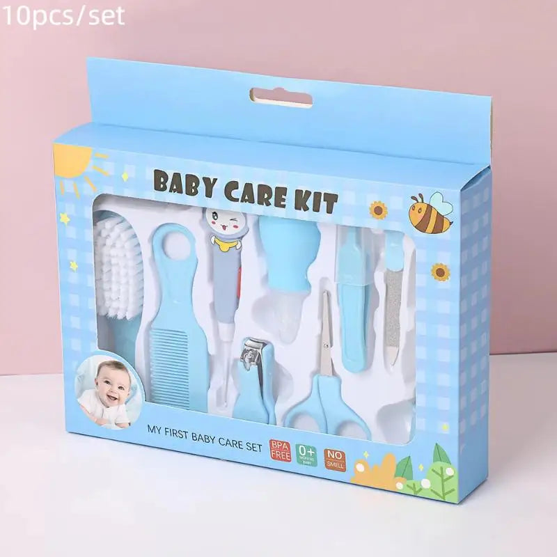New 6/10Pcs/Set Baby Health Care Kit Kids Nail Hair Health Care Grooming Brush Clipper Teether Toothbrush Baby Essentials