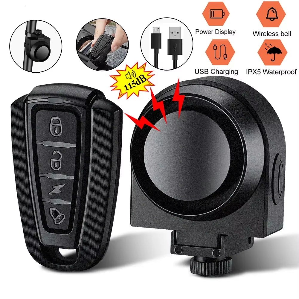Ultimate Wireless Anti-Theft Bicycle Vibration Alarm - USB Rechargeable with Remote Control Security System