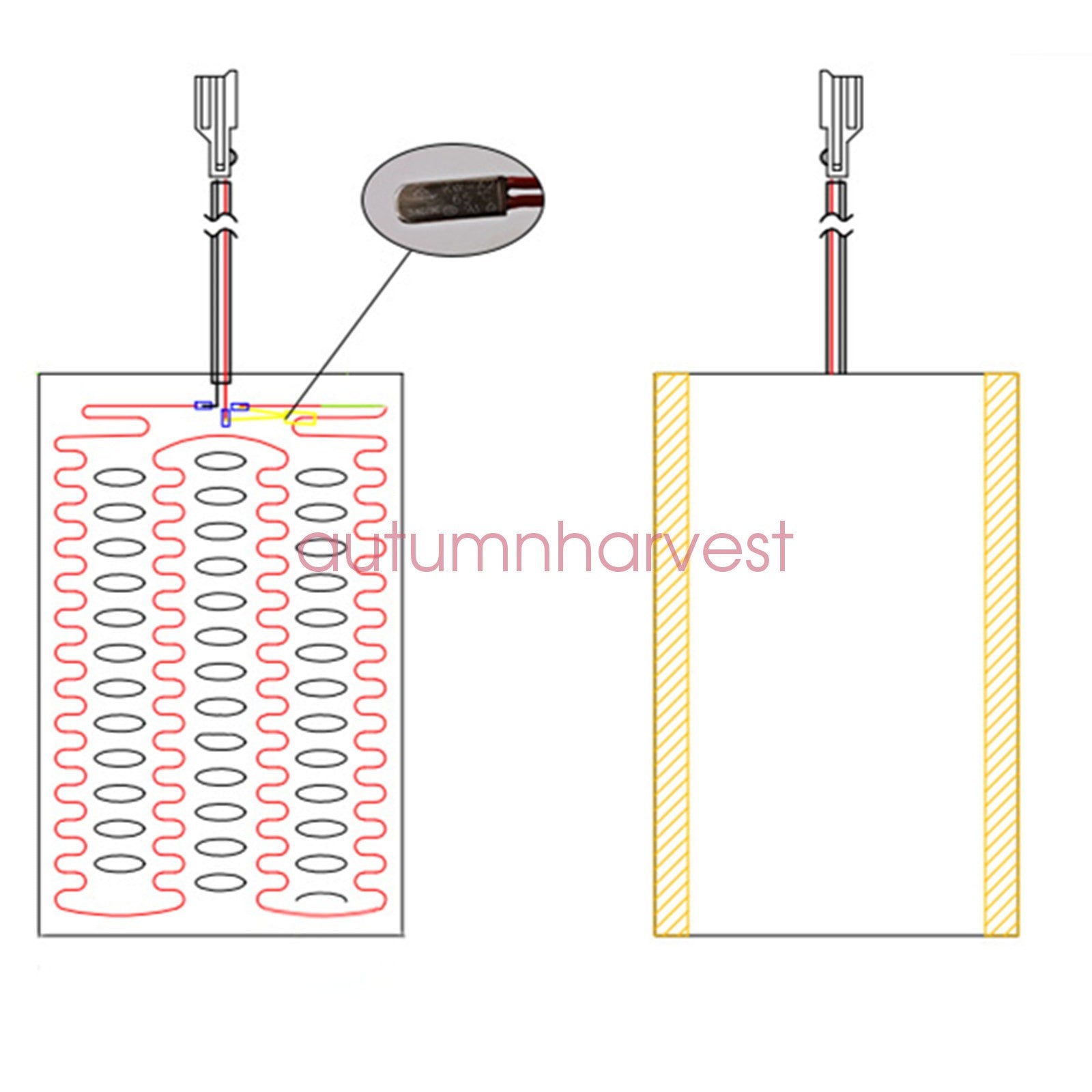 12V Universal Round Heated Seat Kit with 2 Seats and 4 Heating Pads