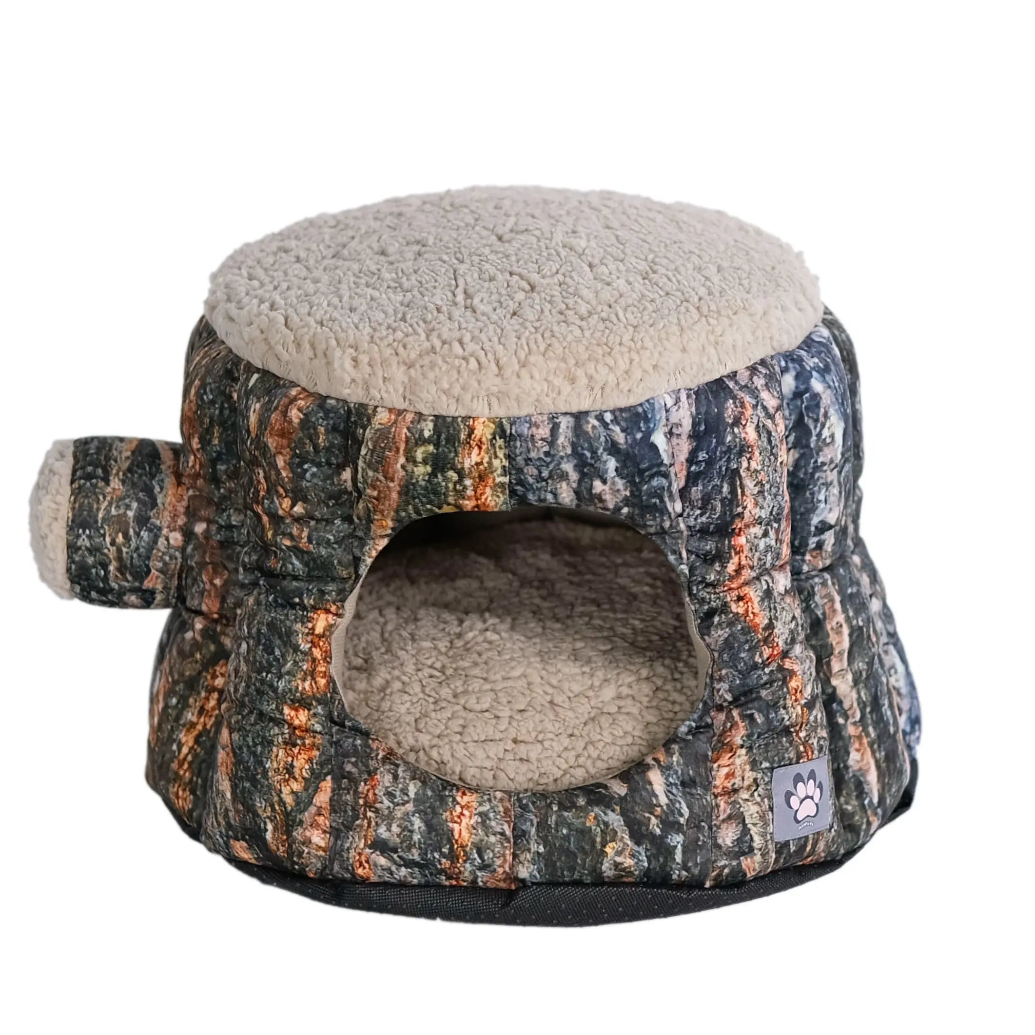 Allpets Convertible Tree Trunk Pet Bed for Dogs, Cats, Rabbits, and Small Animals