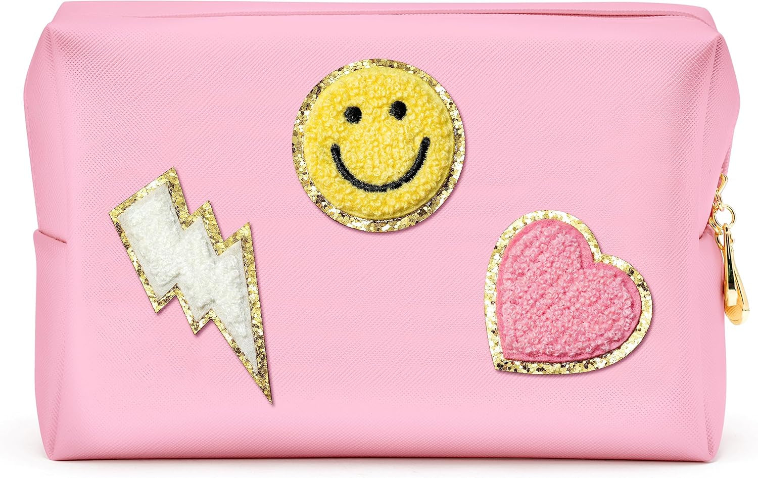 Lietoi Preppy Pink Waterproof Toiletry Bag - Stylish Portable Makeup Organizer for Women & Girls, Perfect Gift!