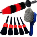 Ultimate 7-Piece Wheel & Tire Brush Set - Professional Car Detailing Kit with 17-Inch Long Soft Brush for Effortless Cleaning of Tires and Wheels