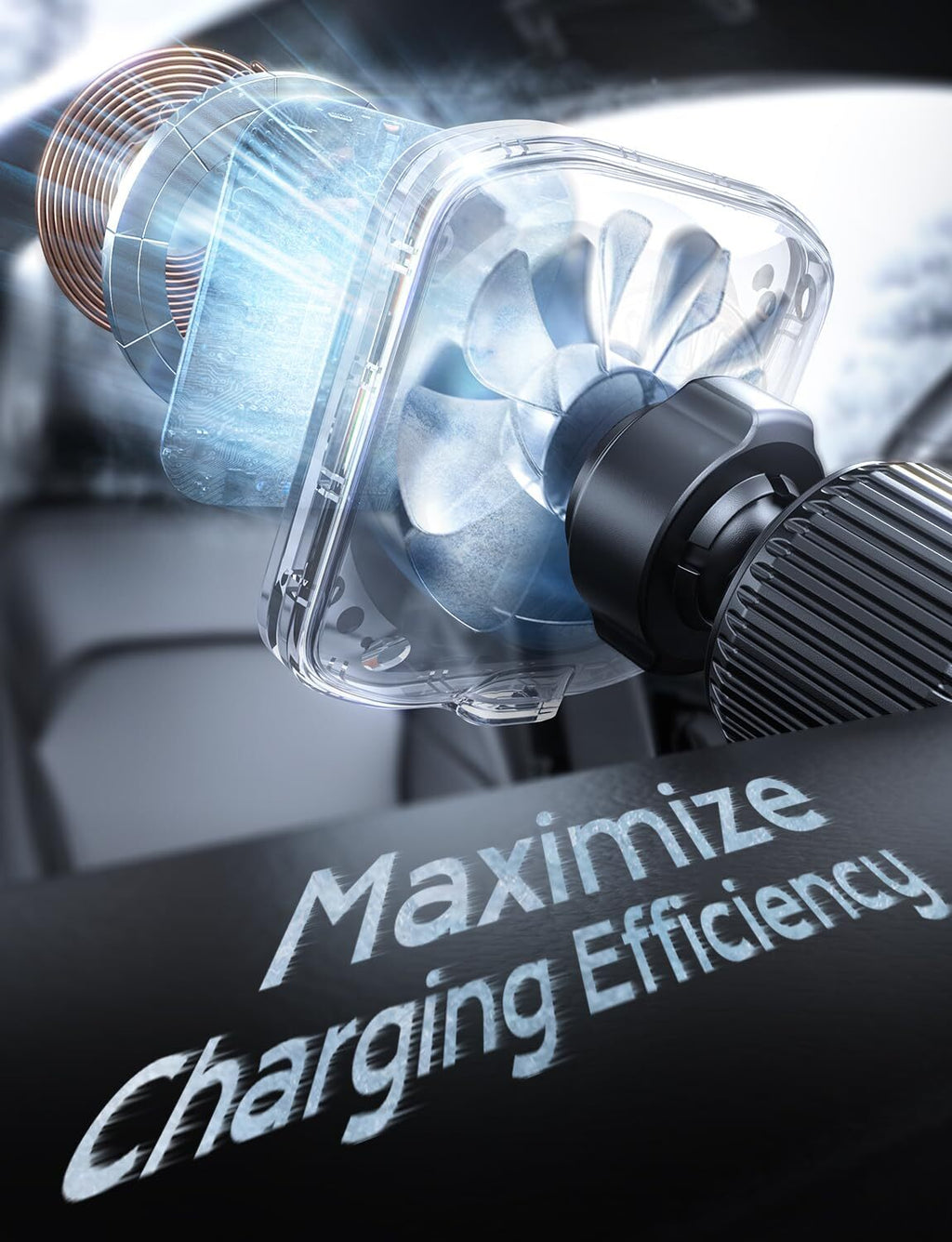 Magsafe Car Charger Mount with Cooling Fan 7.5W Fast Charging Compatible Iphone