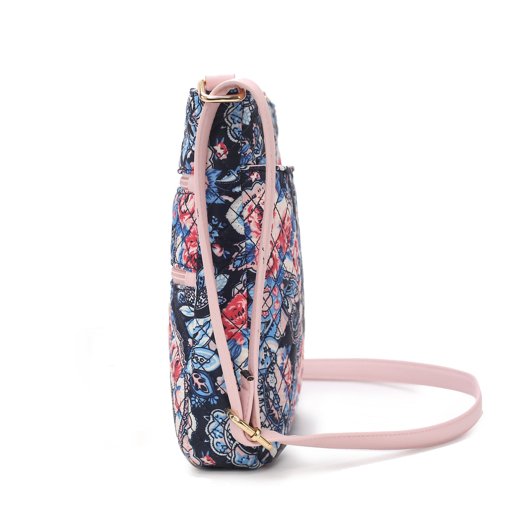 MKF Collection Lainy Cotton Women'S Botanical Crossbody Bag, Designer Crossover Purse Handbag by Mia K - Green