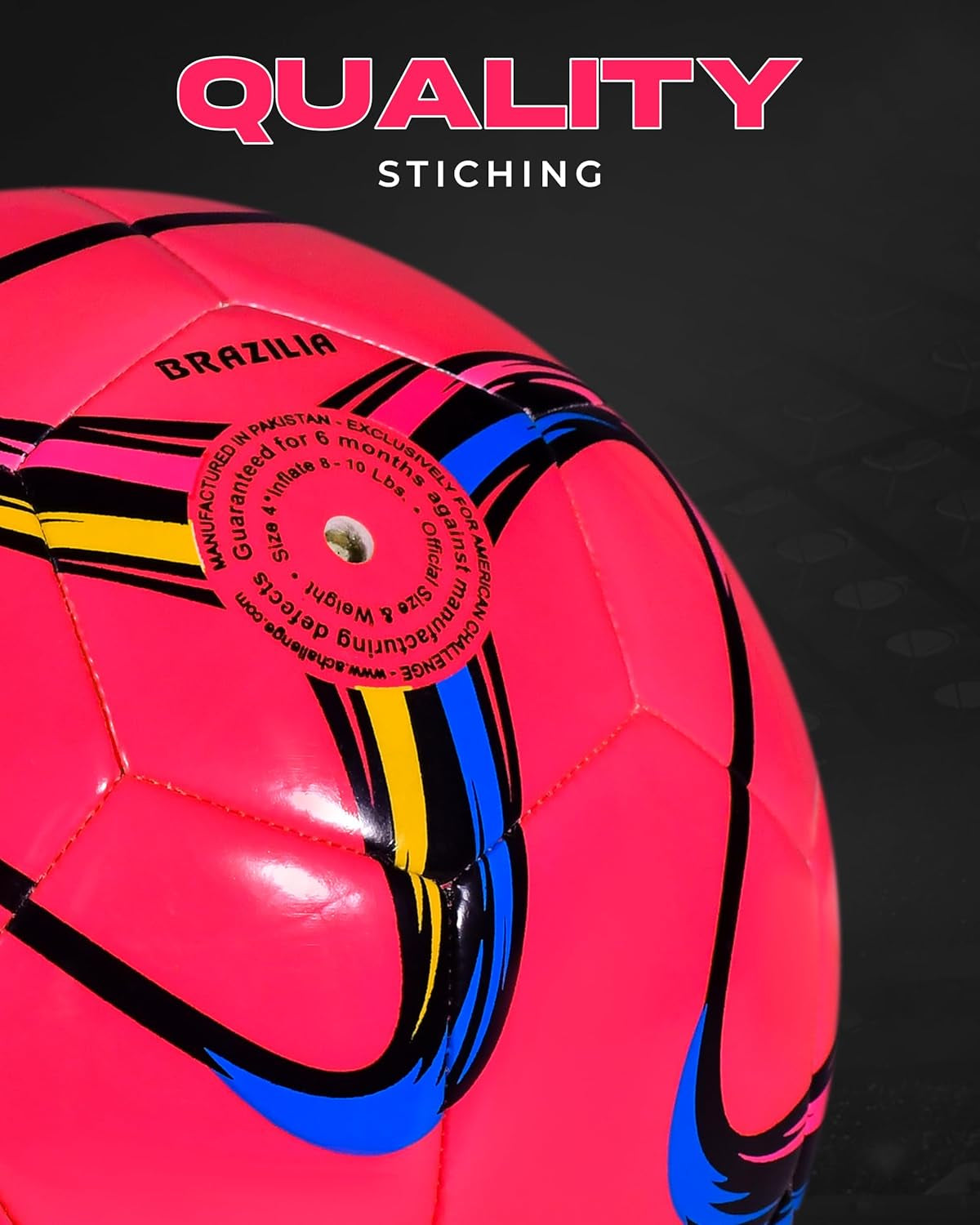 American Challenge Brasilia Soccer Ball - Premium Professional Training Ball for Grass Fields - Durable TPU, Perfect for Outdoor Practice & Match Play - Available in Sizes 2, 3, 4 & 5