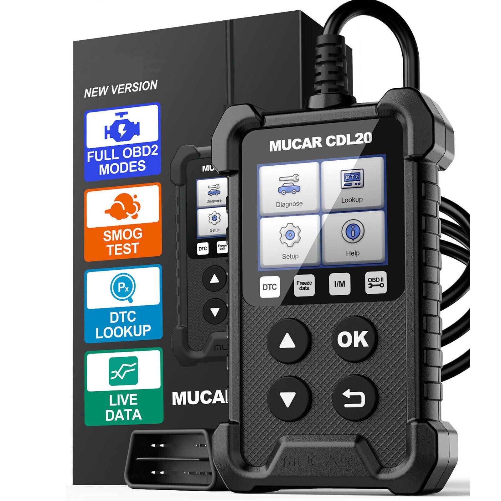 MUCAR CDL20 OBD2 CAN OBDII Auto Car Code Reader Diagnostic Scanner Tool Engine