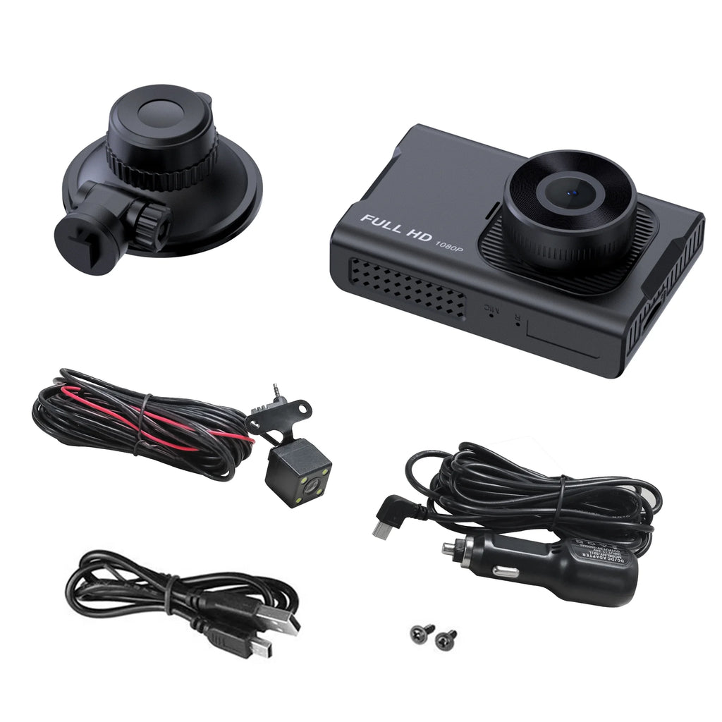 Open Box NEXPOW Dash Cam Front and Rear, 1080P Full HD Dash Camera, Dashcam with Night Vision, Car Camera with 3-Inch LCD Display, Parking Mode, G-Sensor, Loop Recording, WDR