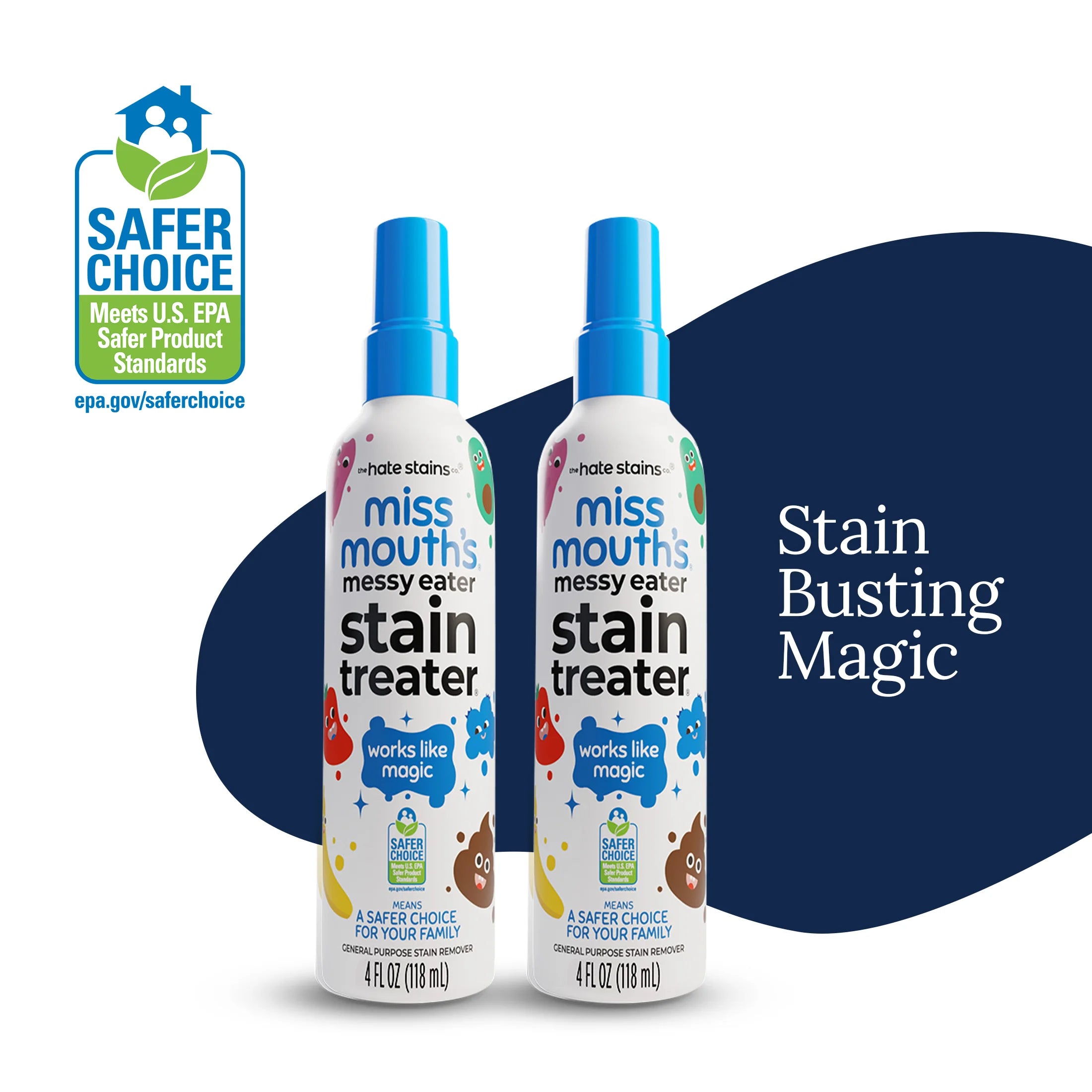 Miss Mouth'S Messy Eater Stain Treater Spray for Baby & Kids, 4 Fl Oz, Newborn & Baby Essentials, Stain Remover for Food, Grease, & More, Gentle on Laundry