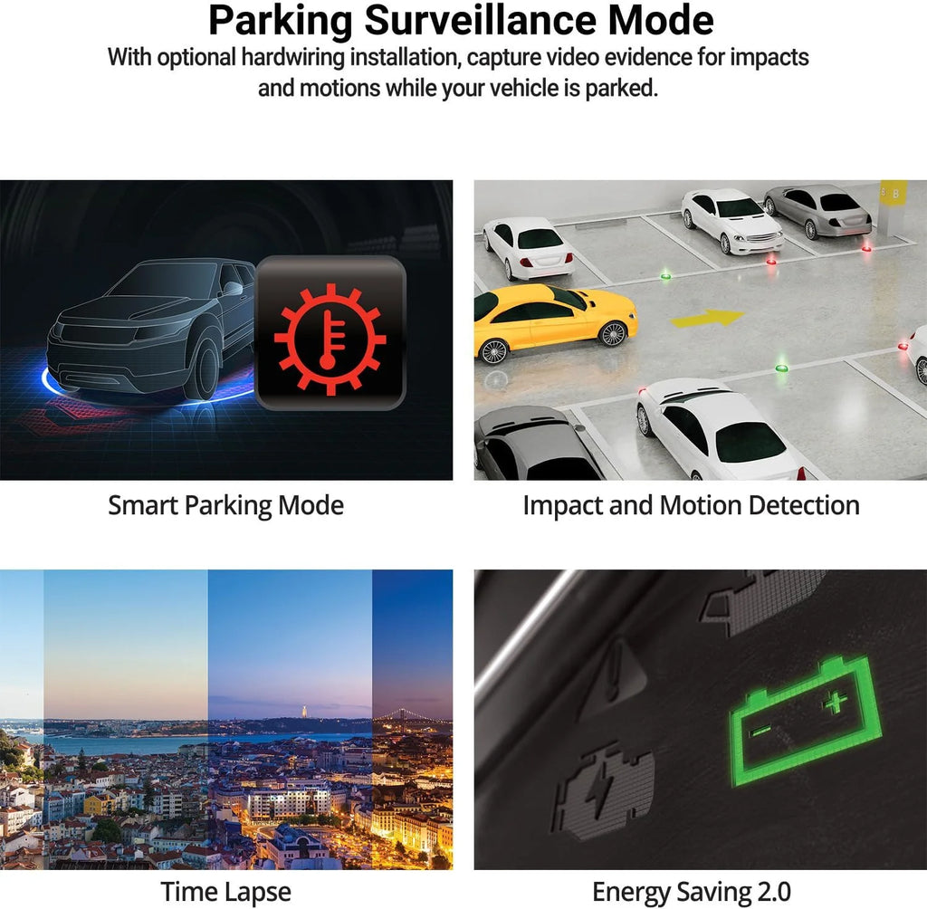 THINKWARE Q200 2CH Front & Rear Dash Cam Car Dashboard Camera, Wifi, WDR, Speed Red Light Alerts, ADAS, 256GB Max, Parking Monitor, Night Vision (32GB Microsd, 12V Cigar, Hardwiring Cable)
