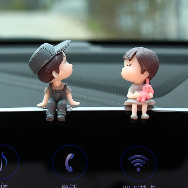 Car Accessories: Cartoon Couple Dolls for Cute Display and Balloon Decoration - Ideal Gifts for Men and Women