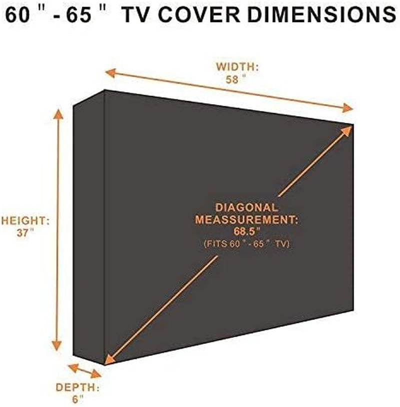 KOLIFE K LIFE Outdoor TV Cover 60 to 65 Inches, Waterproof and Weatherproof, Fits up to 58''W X 37''H for outside Flat Screen TV