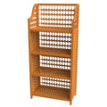 4-Shelf Honey Natural Fiber Shelving Trunk