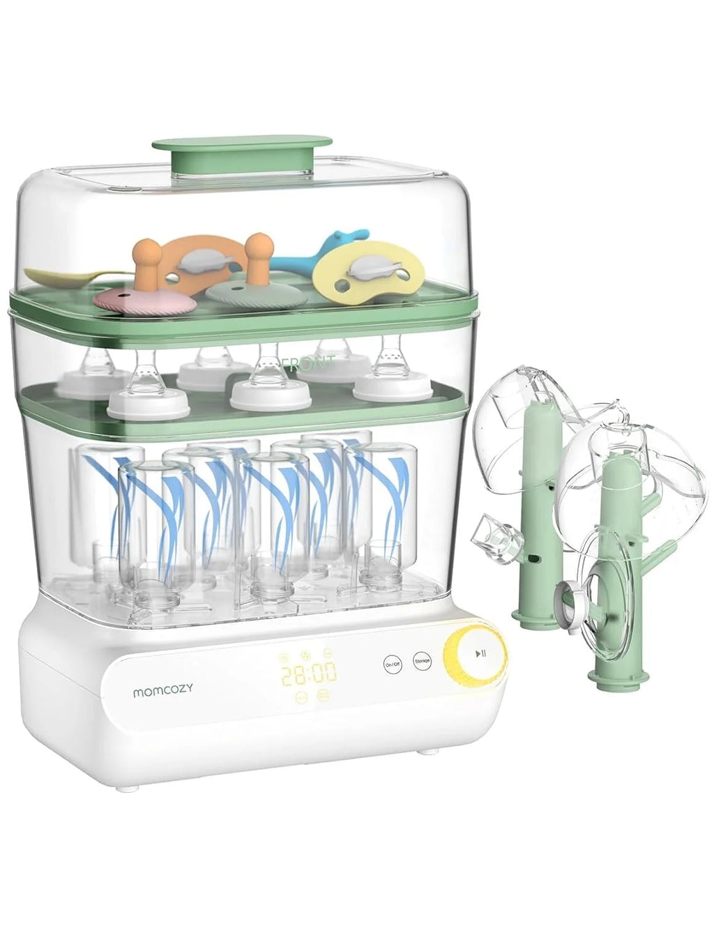 Momcozy 3 Layers Large Bottle Sterilizer and Dryer, Fast Sterilize and Dry
