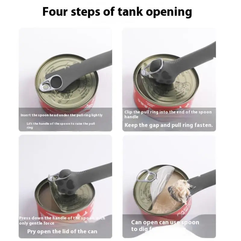 Pet Can Food Feeder Spoon with Cover - 1 Count, Ideal for Dogs and Cats, Essential Pet Feeding Accessory