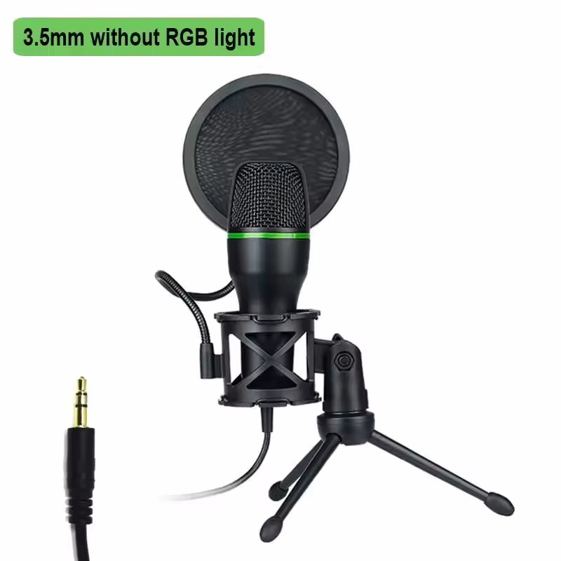 Professional USB Condenser Microphone for PC and Laptop - Gaming and Live Streaming Accessory Kit with RGB Lighting for Podcasting and Gaming