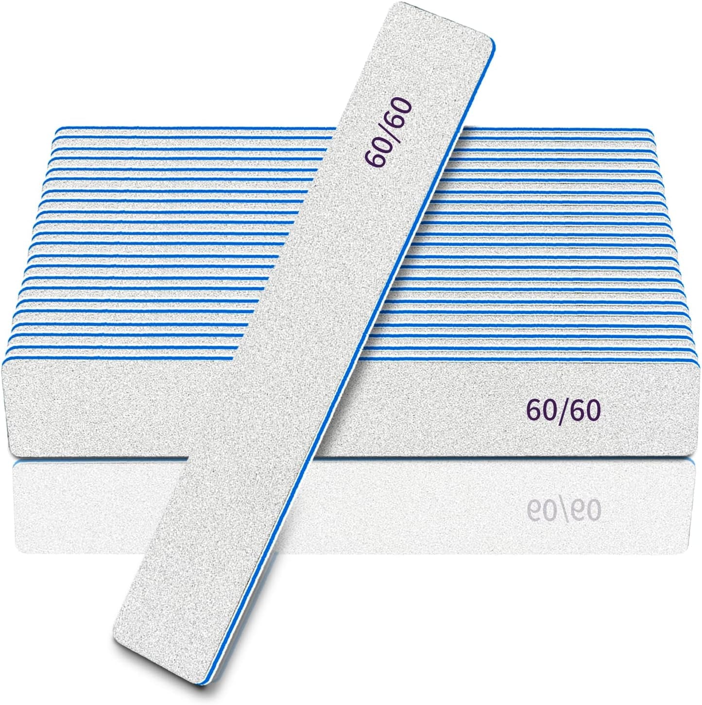 Professional 12-Piece Jumbo Nail File Set for Acrylic Nails - 80/80 Grit Emery Boards, Washable & Thick Manicure Tools for Nail Technicians