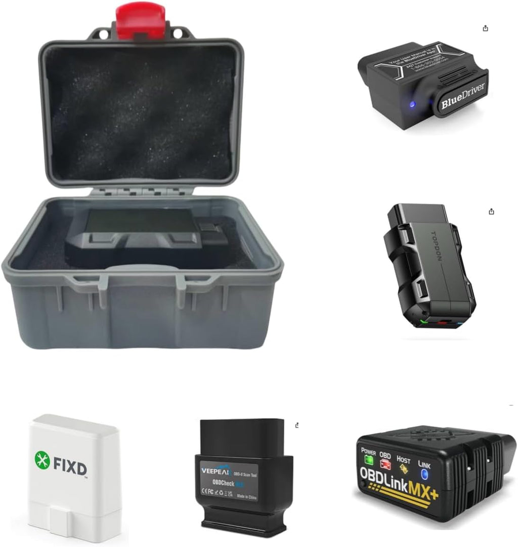 Waterproof & Shockproof Hard Case for Bluedriver Pro/Topscan OBD2 Scanners | Heavy-Duty Automotive Diagnostic Tool Organizer | Portable Lockable Case with Customizable Foam for Small Electronics