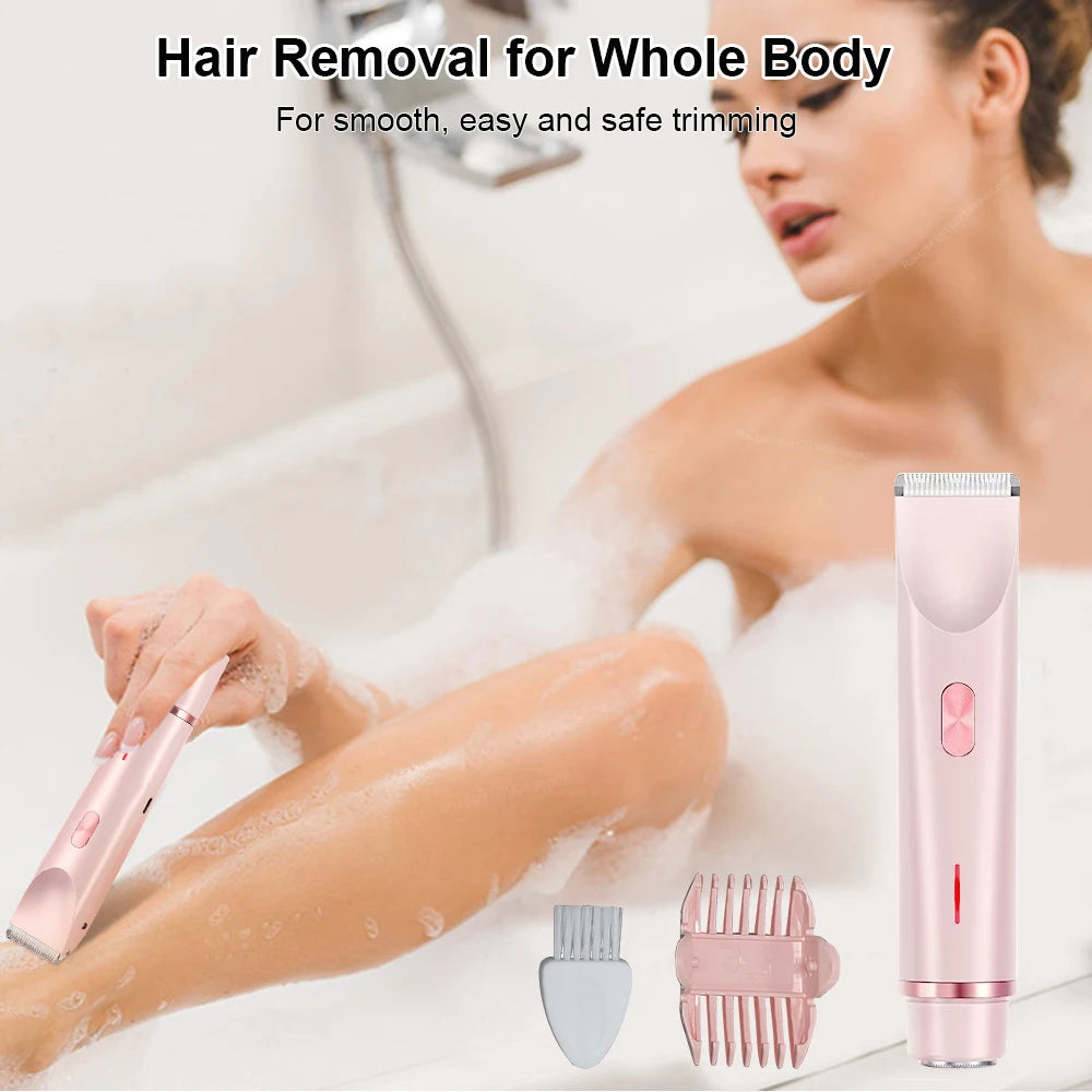 Electric Shaver for Women Portable Mini Rechargeable Epilator Female Painless Electric Razor Women'S Dual Head Bikini Trimmer