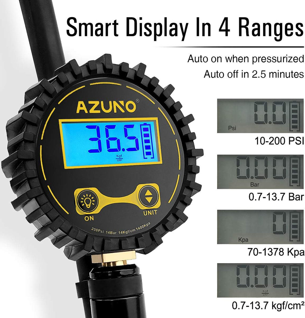 Bicycle Tire Inflator with Integrated Pressure Gauge for Presta and Schrader Valves