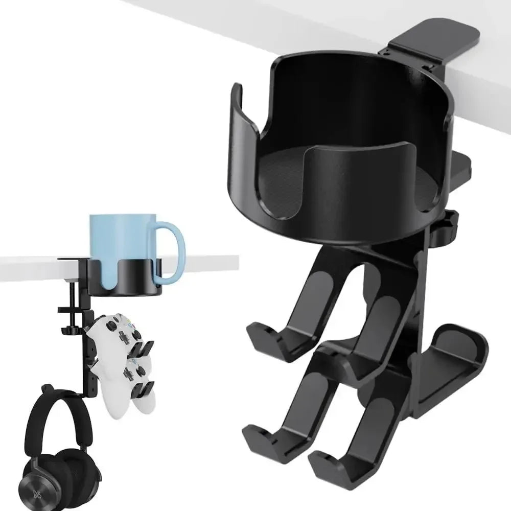Multifunctional Desktop Storage Stand for Handheld Game Consoles, Headsets, Water Cups, and Gaming Accessories