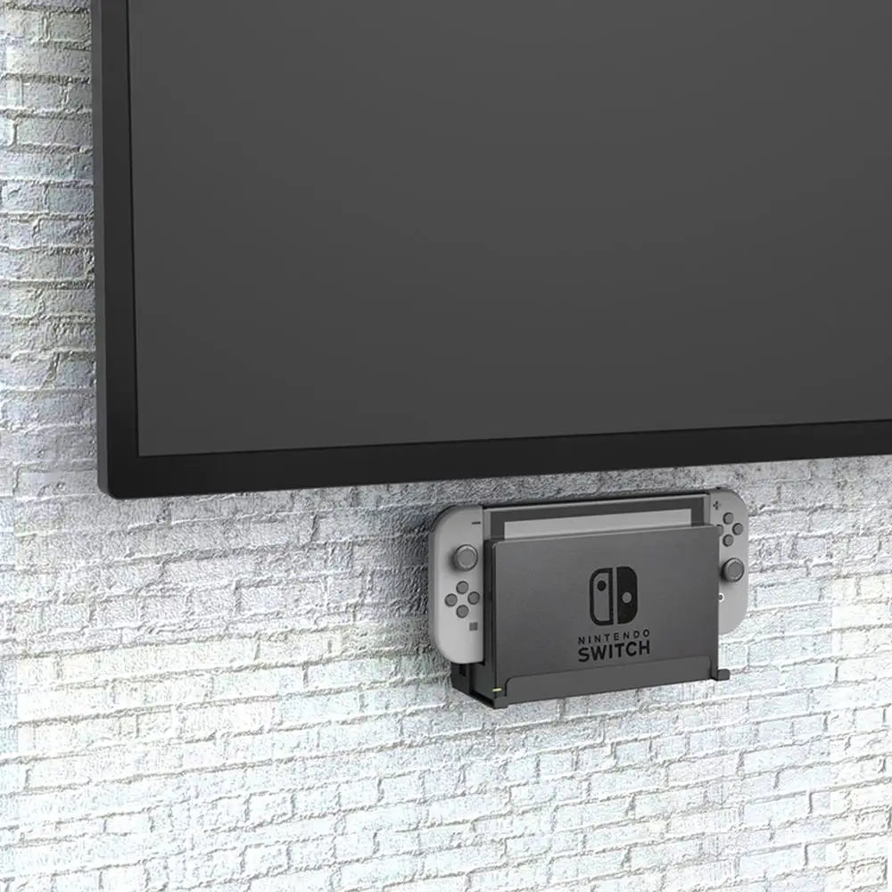 Monzlteck Wall Mount for Nintendo Switch Original and OLED - Gaming Accessories Dock Holder, Metal, Suitable for Placement Near or Behind TV