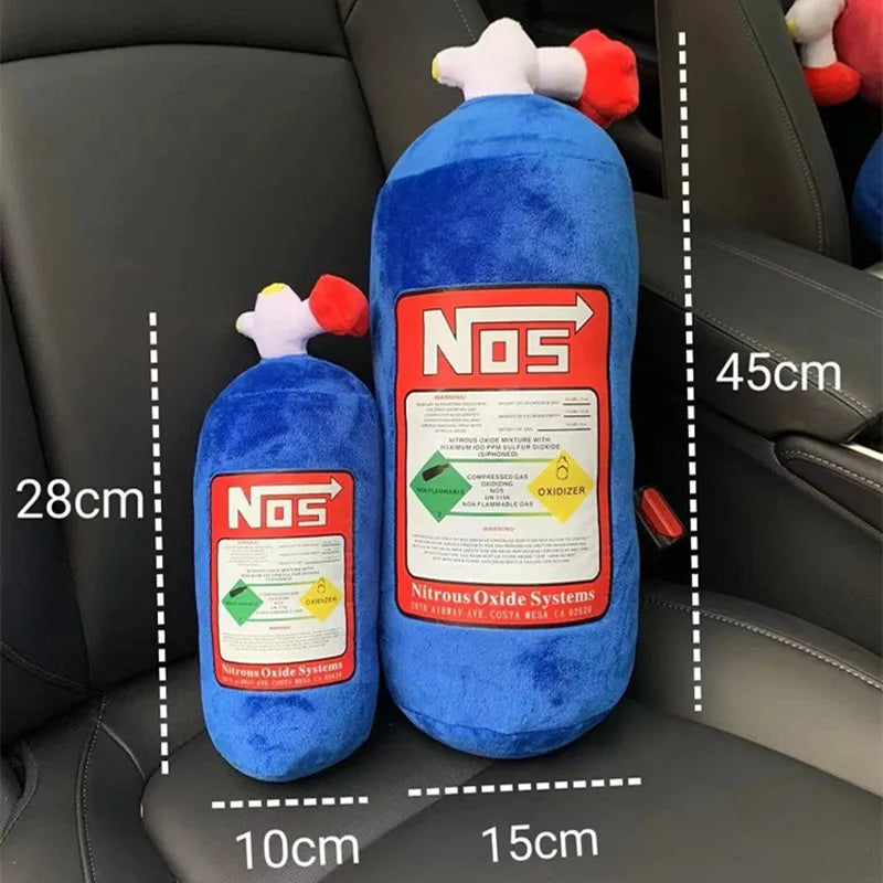 Car Seat Neck Pillow and Waist Cushion - Creative Plush Headrest in Nitrogen Cylinder Shape, Premium Car Accessories