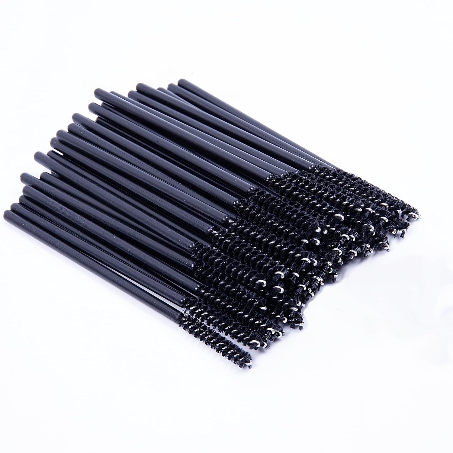 I-Laesh 100 Pcs Crystal Blue Eyelash Brush Set - Sparkling Mascara Wands & Professional Eyebrow Spoolies for Flawless Makeup Application