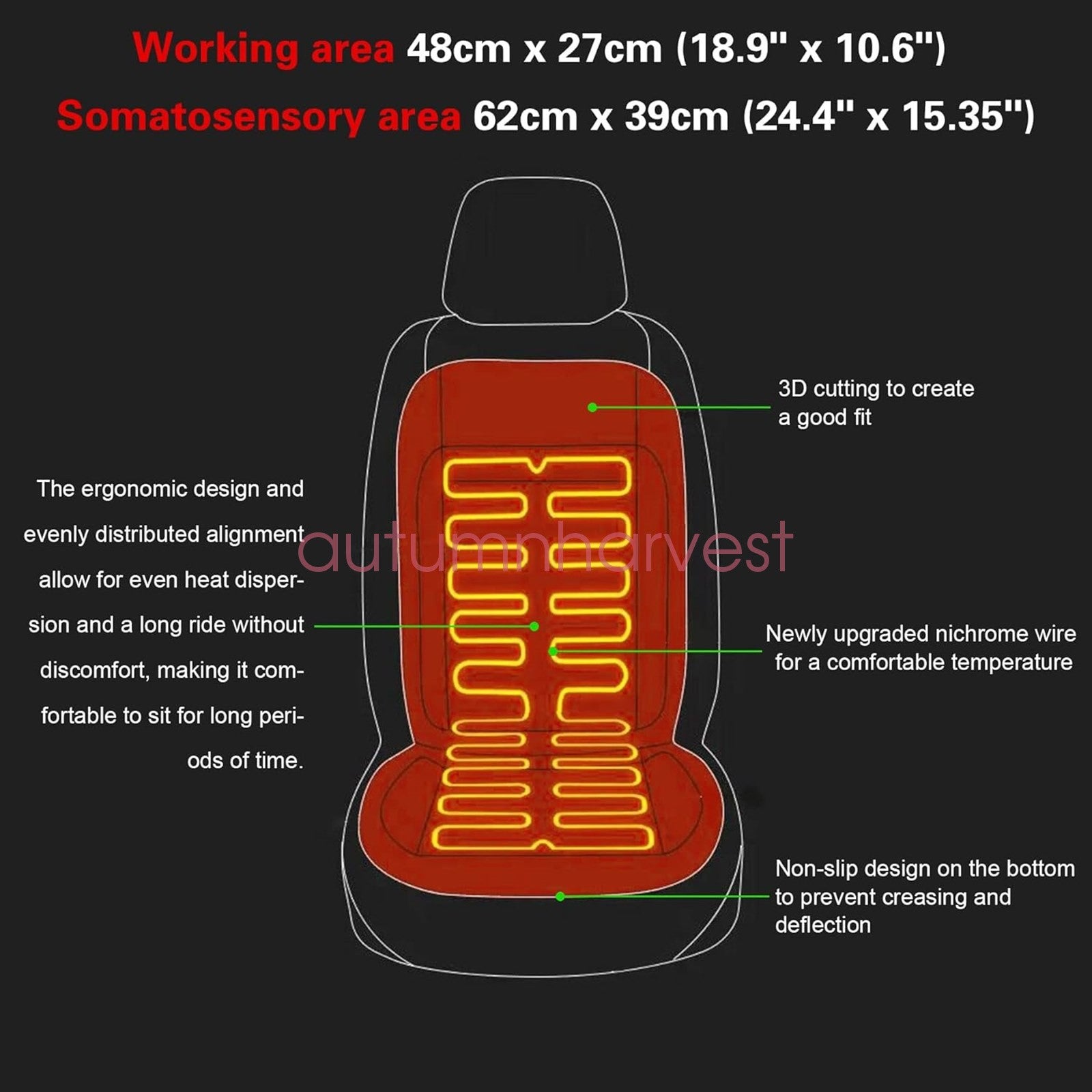 12V Universal Round Heated Seat Kit with 2 Seats and 4 Heating Pads